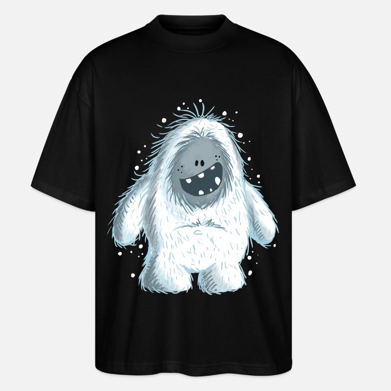 Süßer Yeti - Yetis - Winter - Schnee - Geschenk - Stanley/Stella Oversized Unisex Bio T-Shirt Blaster 2.0 - Schwarz