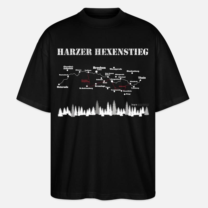 Harzer Hexenstieg - Stanley/Stella Oversized Unisex Bio T-Shirt Blaster 2.0 - Schwarz