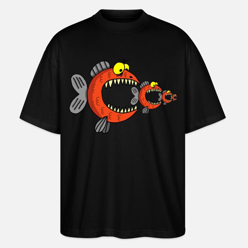 Fisch- und Nahrungskette - Stanley/Stella Oversized Unisex Bio T-Shirt Blaster 2.0 - Schwarz