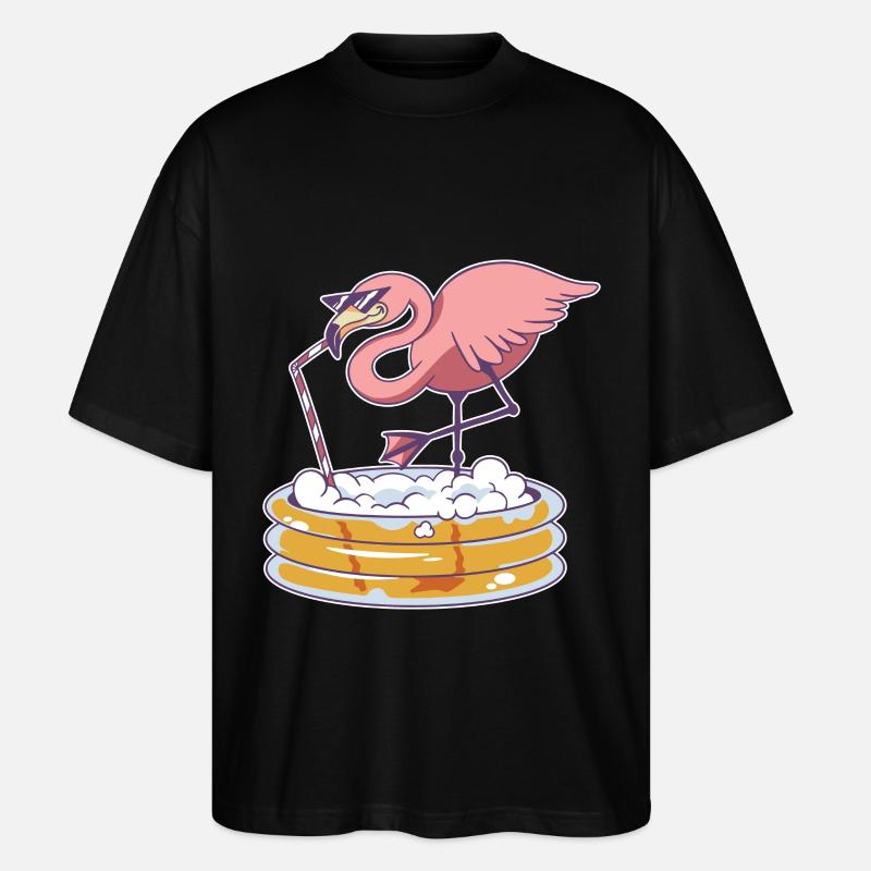 Flamingo Pool - Stanley/Stella Oversized Unisex Bio T-Shirt Blaster 2.0 - Schwarz