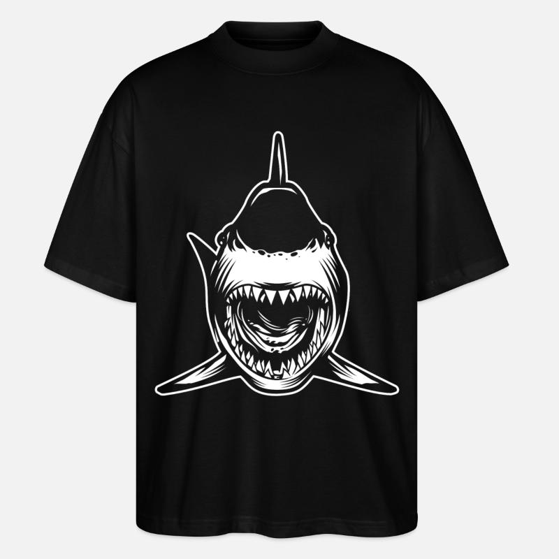 Requin gueule ouverte - T-shirt bio Blaster 2.0 coupe oversize Stanley/Stella Unisexe - noir