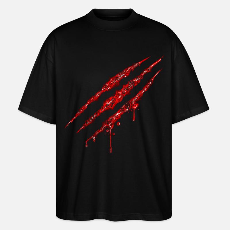 Swirly Claw Marks - Stanley/Stella Oversized Unisex Bio T-Shirt Blaster 2.0 - Schwarz