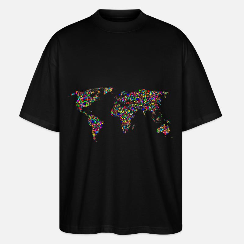 EARTH DOT: Points planisphere - Stanley/Stella Oversized Unisex Organic T-shirt Blaster 2.0 - black