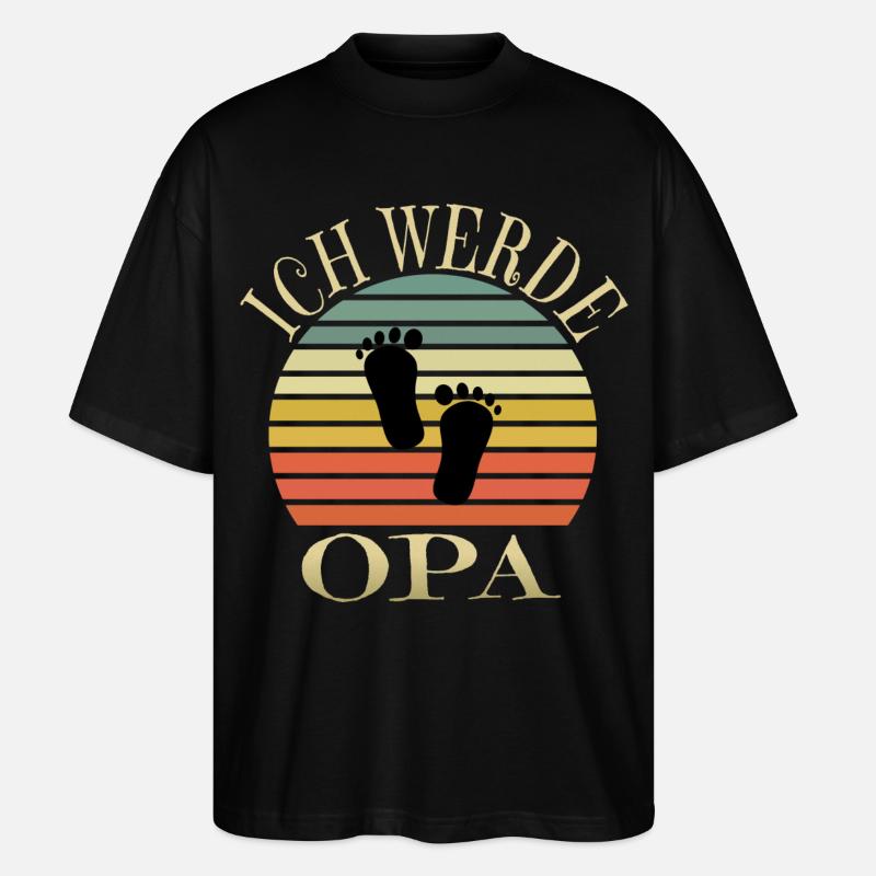 Ich werde Opa - Stanley/Stella Oversized Unisex Bio T-Shirt Blaster 2.0 - Schwarz