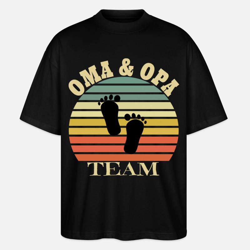 Oma & Opa - Stanley/Stella Oversized Unisex Bio T-Shirt Blaster 2.0 - Schwarz