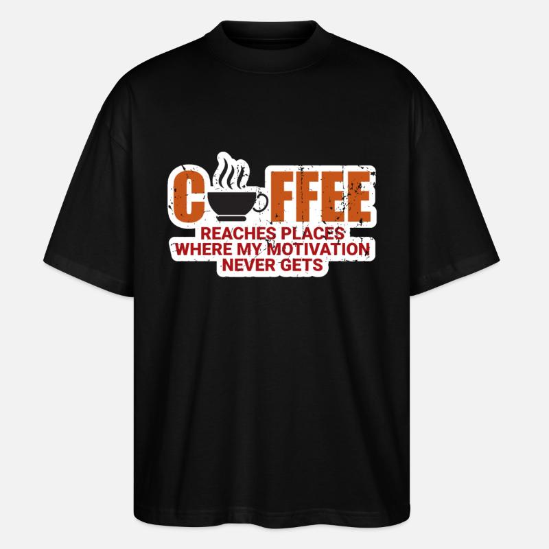 Kaffee Motivation - Stanley/Stella Oversized Unisex Bio T-Shirt Blaster 2.0 - Schwarz