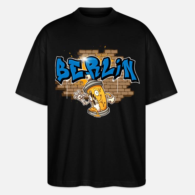 Graffiti de Berlin - T-shirt bio Blaster 2.0 coupe oversize Stanley/Stella Unisexe - noir