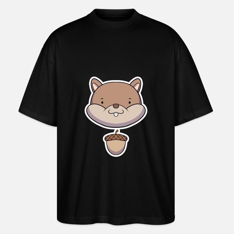 Eichhörnchen - Stanley/Stella Oversized Unisex Bio T-Shirt Blaster 2.0 - Schwarz