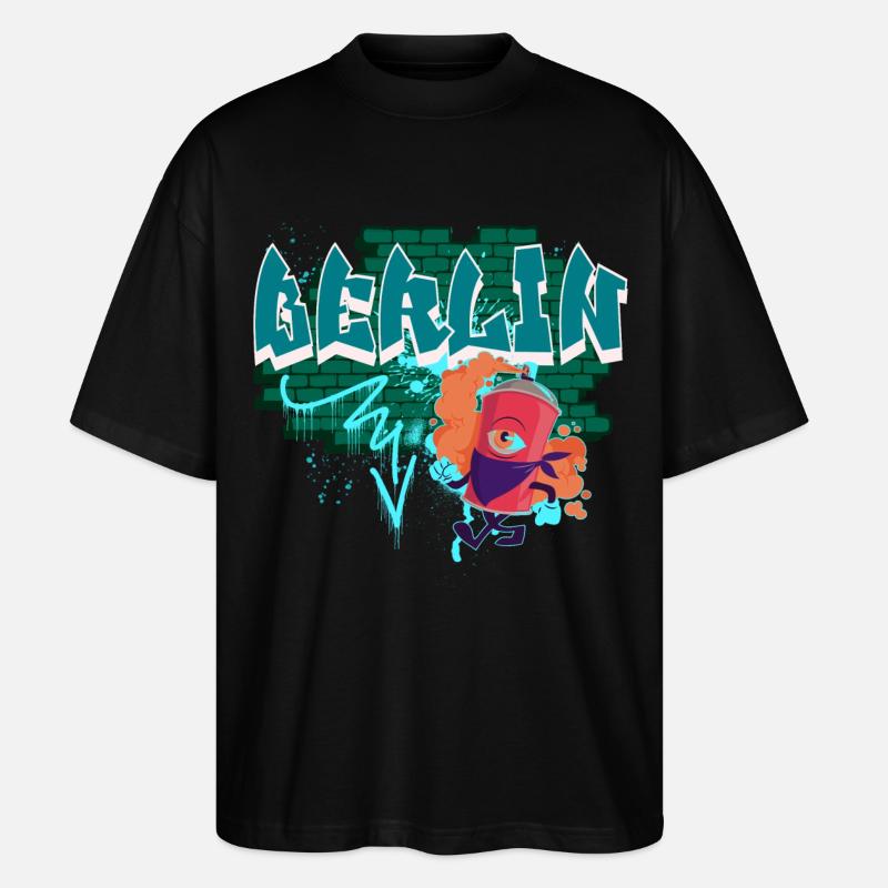 Berlin Graffiti - Stanley/Stella Oversized Unisex Bio T-Shirt Blaster 2.0 - Schwarz
