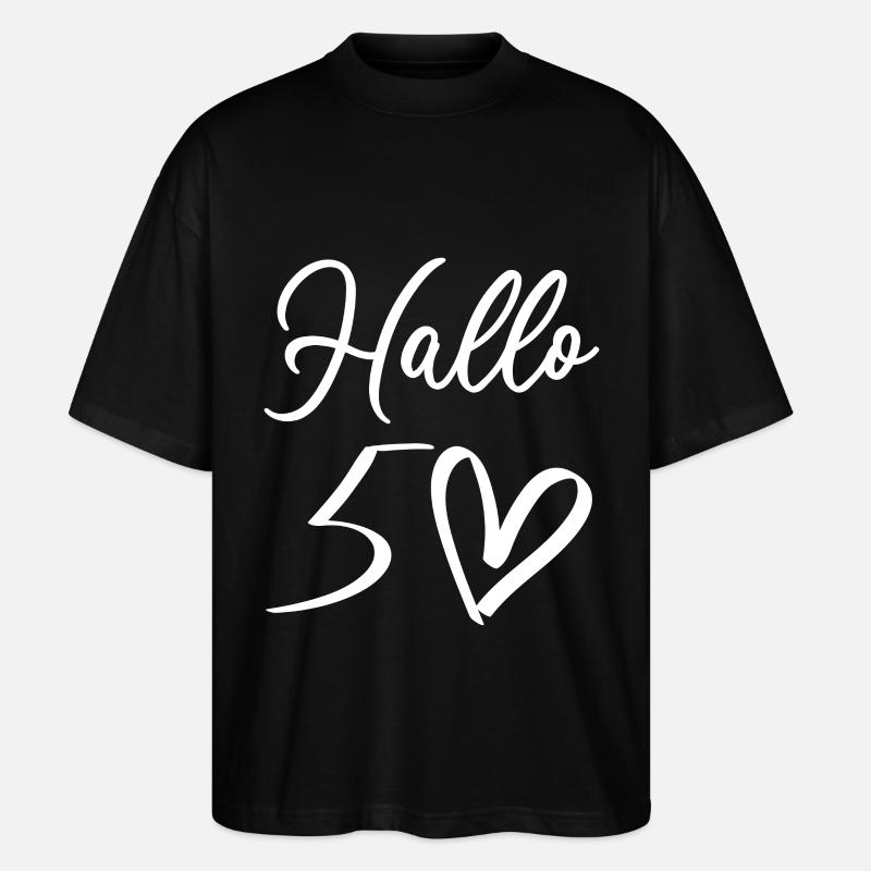 Warm welcome with handwritten design - Stanley/Stella Oversized Unisex Organic T-shirt Blaster 2.0 - black