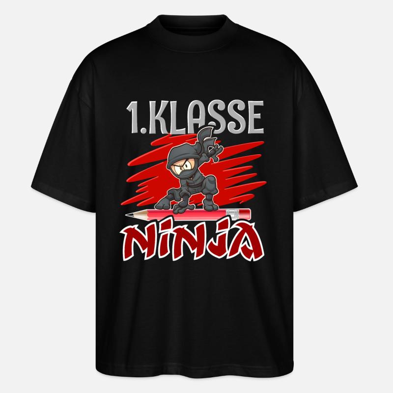1. Klasse Ninja Einschulung - Stanley/Stella Oversized Unisex Bio T-Shirt Blaster 2.0 - Schwarz