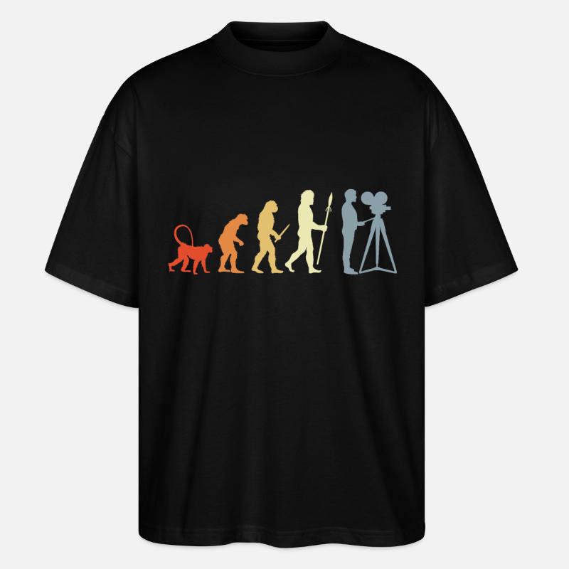 Évolution du caméraman - T-shirt bio Blaster 2.0 coupe oversize Stanley/Stella Unisexe - noir