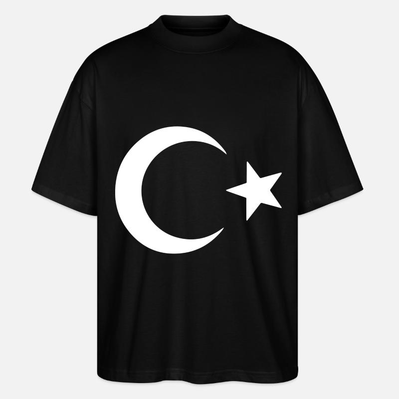 Pride and Tradition – Turkey Flag - Stanley/Stella Oversized Unisex Organic T-shirt Blaster 2.0 - black