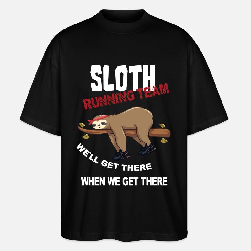 Lustiger Sloth Laufteam Design - Stanley/Stella Oversized Unisex Bio T-Shirt Blaster 2.0 - Schwarz
