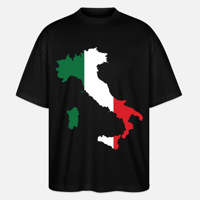 Italie Plan drapeau - T-shirt bio Blaster 2.0 coupe oversize Stanley/Stella Unisexe - noir