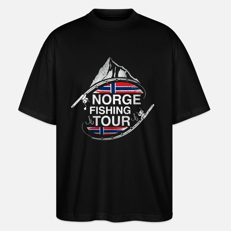 Tour de pêche de Norge - T-shirt bio Blaster 2.0 coupe oversize Stanley/Stella Unisexe - noir