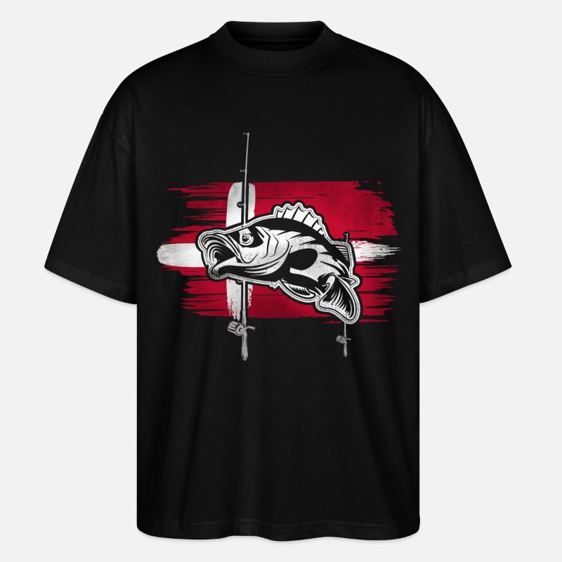 Dänemark Angeln - Stanley/Stella Oversized Unisex Bio T-Shirt Blaster 2.0 - Schwarz