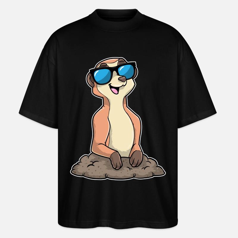 Erdmännchen Sonnenbrille - Stanley/Stella Oversized Unisex Bio T-Shirt Blaster 2.0 - Schwarz
