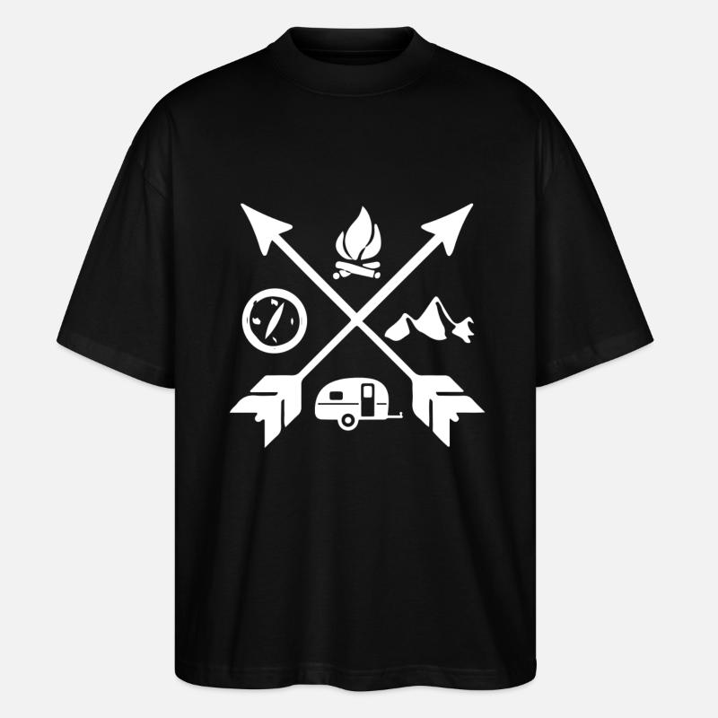 Camping - Stanley/Stella Oversized Unisex Bio T-Shirt Blaster 2.0 - Schwarz