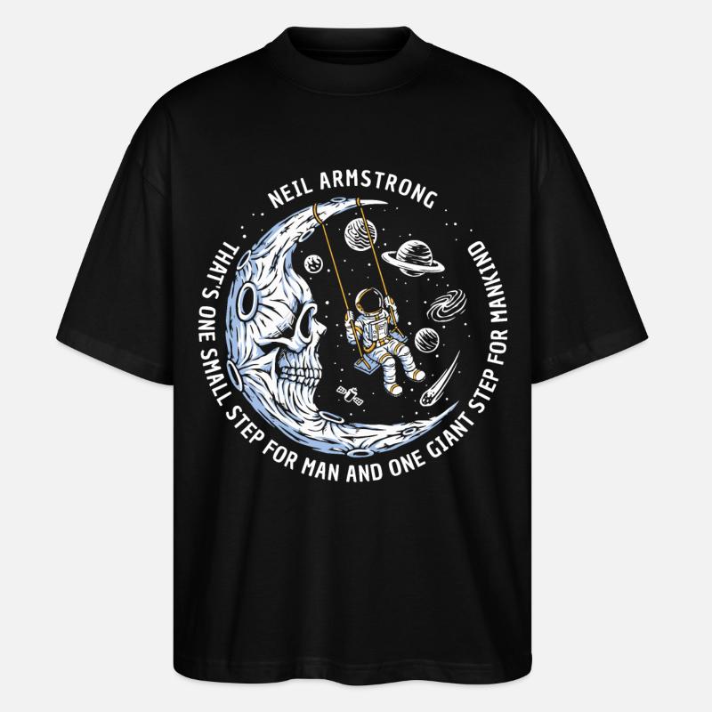 lune astronautes étoiles spatiales - T-shirt bio Blaster 2.0 coupe oversize Stanley/Stella Unisexe - noir
