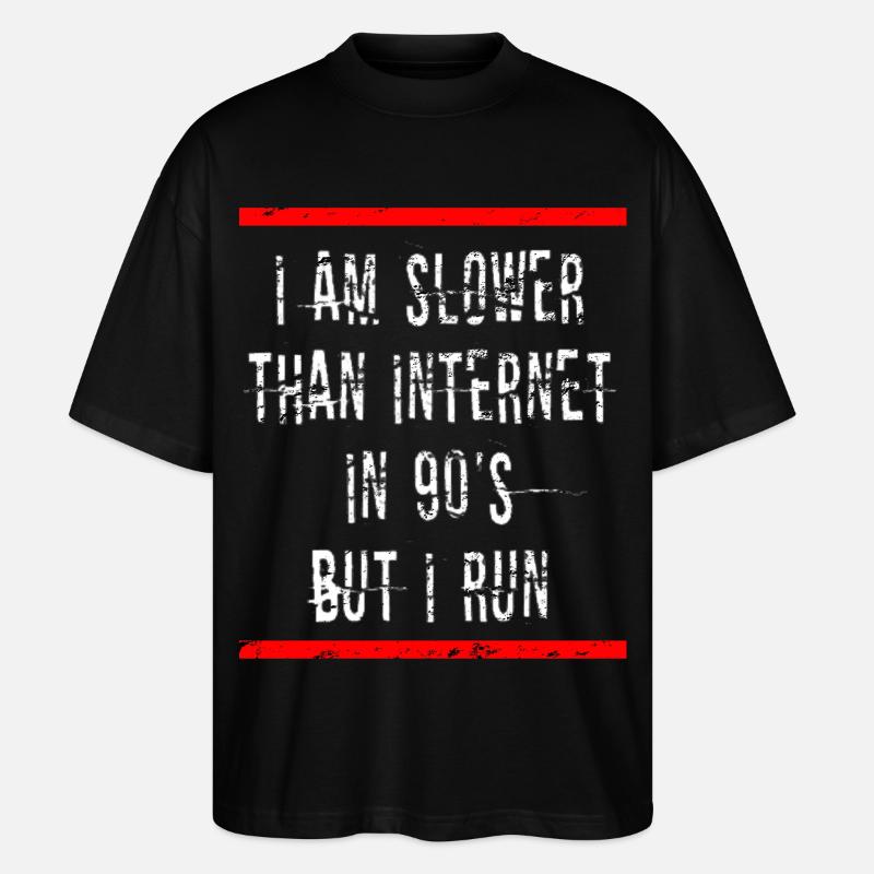 Slow Runner Running Run Gift - Stanley/Stella Oversized Unisex Organic T-shirt Blaster 2.0 - black