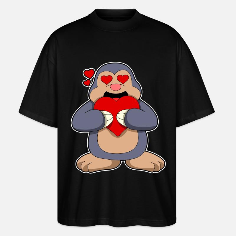 Taupe avec un coeur - T-shirt bio Blaster 2.0 coupe oversize Stanley/Stella Unisexe - noir