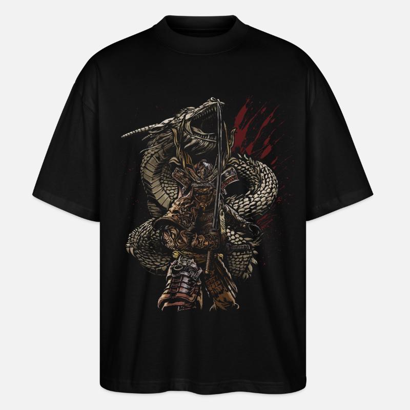 Drachenwächter-Samurai-Bogenschützen-Fantasy - Stanley/Stella Oversized Unisex Bio T-Shirt Blaster 2.0 - Schwarz
