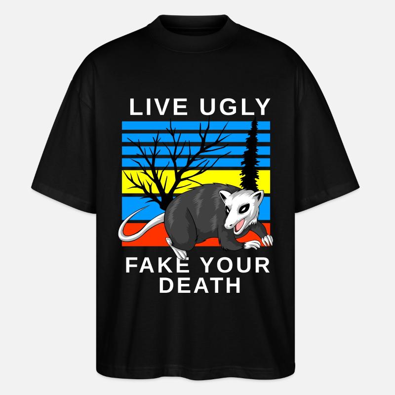 Opossum - Stanley/Stella Oversized Unisex Bio T-Shirt Blaster 2.0 - Schwarz