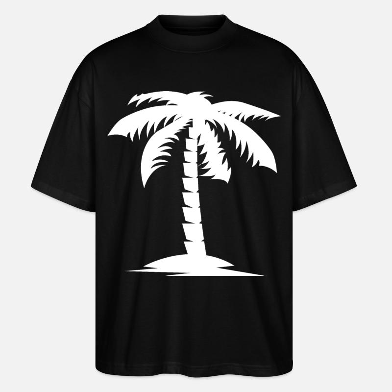 palmier nature vacances icône Logo - T-shirt bio Blaster 2.0 coupe oversize Stanley/Stella Unisexe - noir
