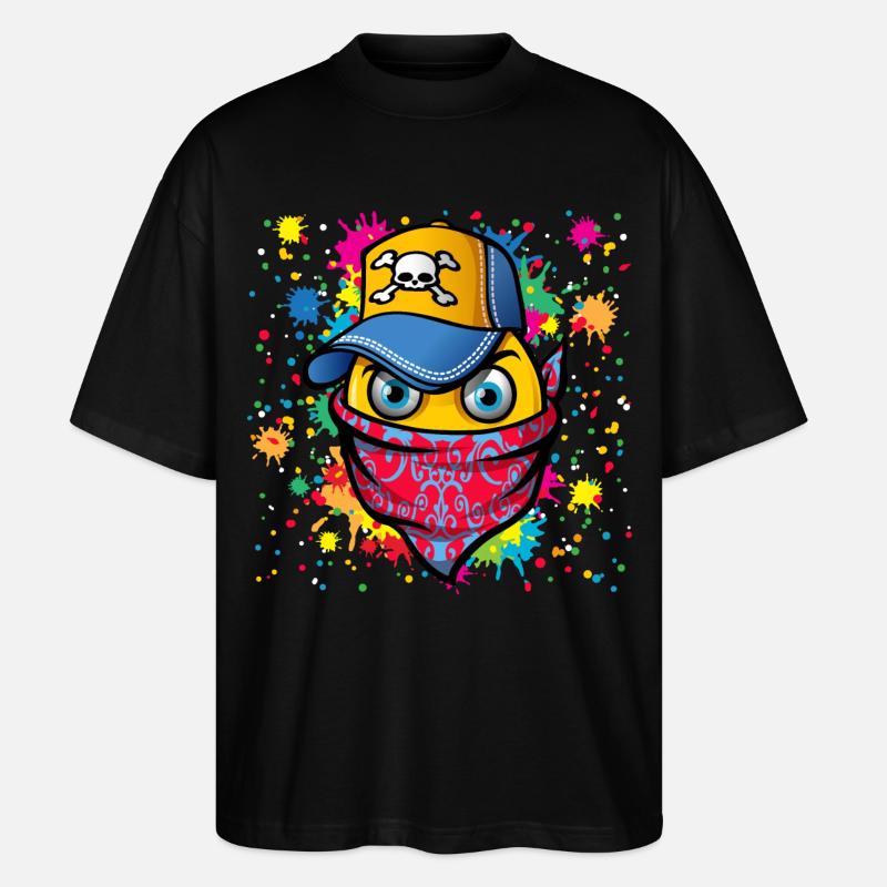 Maske und Graffiti - Stanley/Stella Oversized Unisex Bio T-Shirt Blaster 2.0 - Schwarz