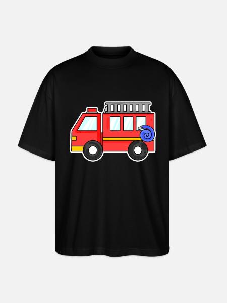 Fire truck - Stanley/Stella Oversized Unisex Organic T-shirt Blaster 2.0 - black
