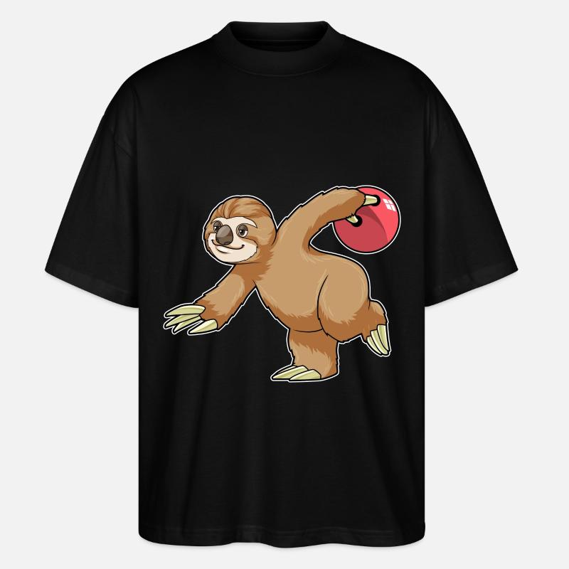 Faultier Bowling Bowlingkugel - Stanley/Stella Oversized Unisex Bio T-Shirt Blaster 2.0 - Schwarz