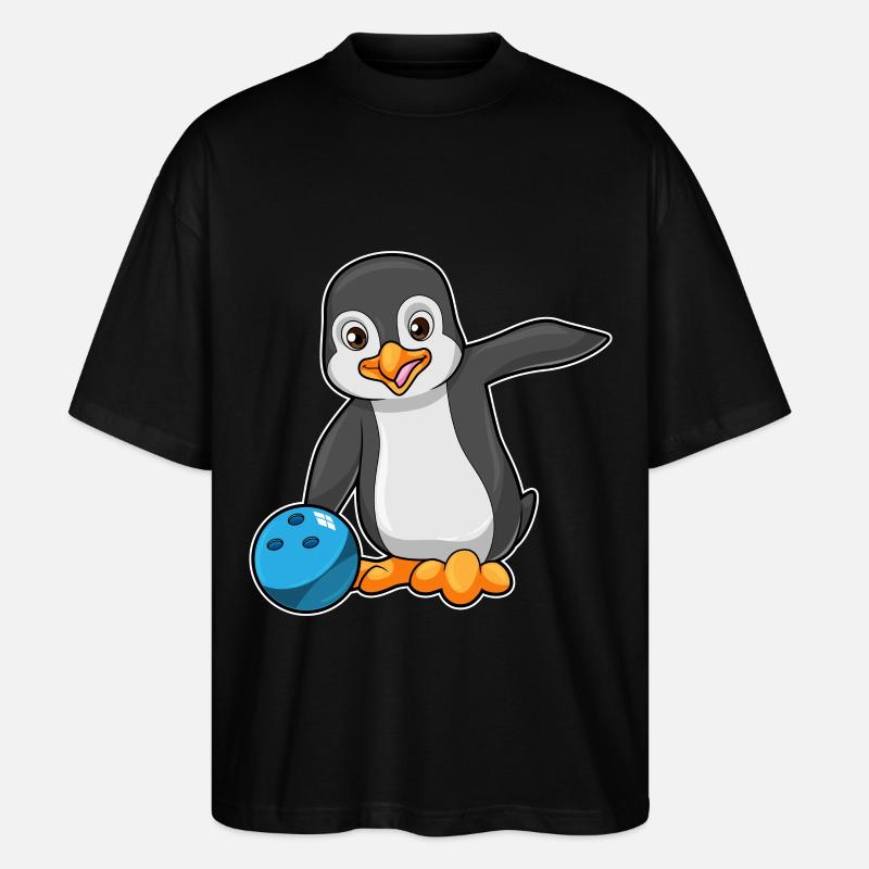 Pinguin Bowling Bowlingkugel - Stanley/Stella Oversized Unisex Bio T-Shirt Blaster 2.0 - Schwarz
