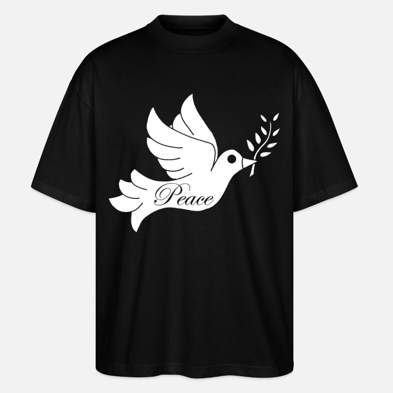 Weißer Vogel des Friedens - Stanley/Stella Oversized Unisex Bio T-Shirt Blaster 2.0 - Schwarz