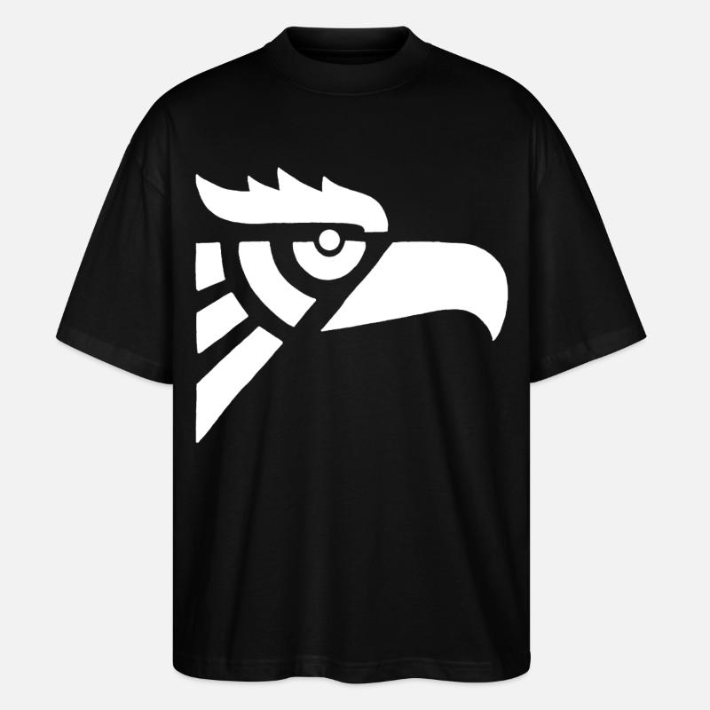 Aztec white eagle head - Stanley/Stella Oversized Unisex Organic T-shirt Blaster 2.0 - black