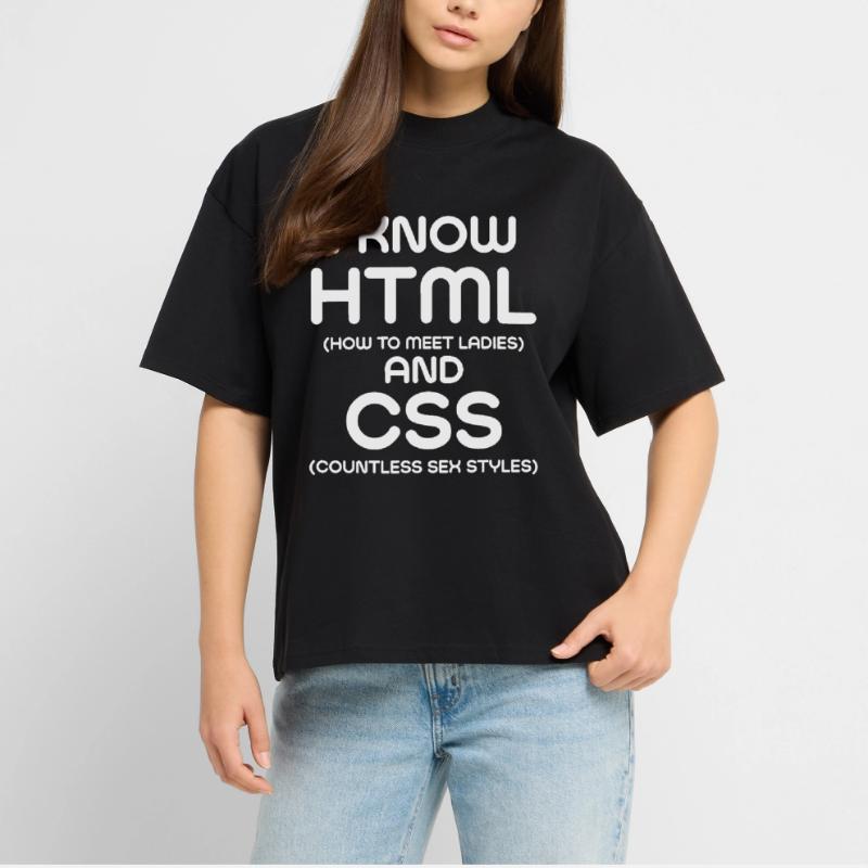 I Know HTML and CSS Stanley/Stella Oversized Unisex Organic T-shirt Blaster 2.0