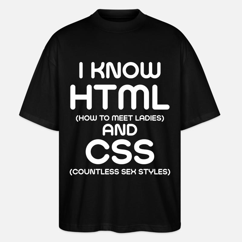 Ich kenne HTML und CSS - Stanley/Stella Oversized Unisex Bio T-Shirt Blaster 2.0 - Schwarz