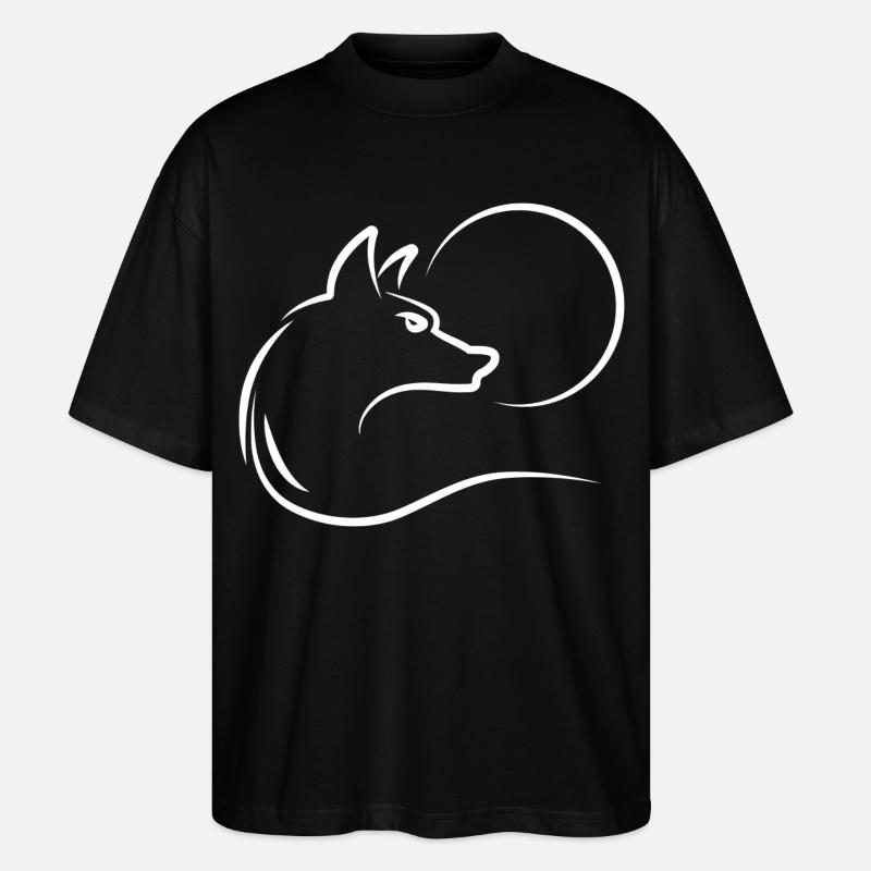 Wolf at full moon - Stanley/Stella Oversized Unisex Organic T-shirt Blaster 2.0 - black
