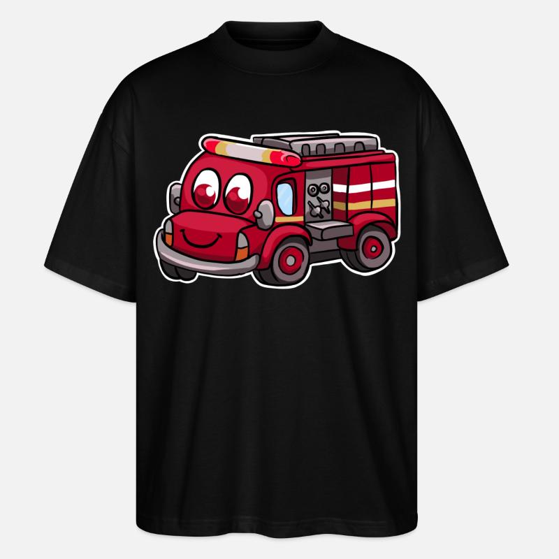 Fire truck fire brigade - Stanley/Stella Oversized Unisex Organic T-shirt Blaster 2.0 - black