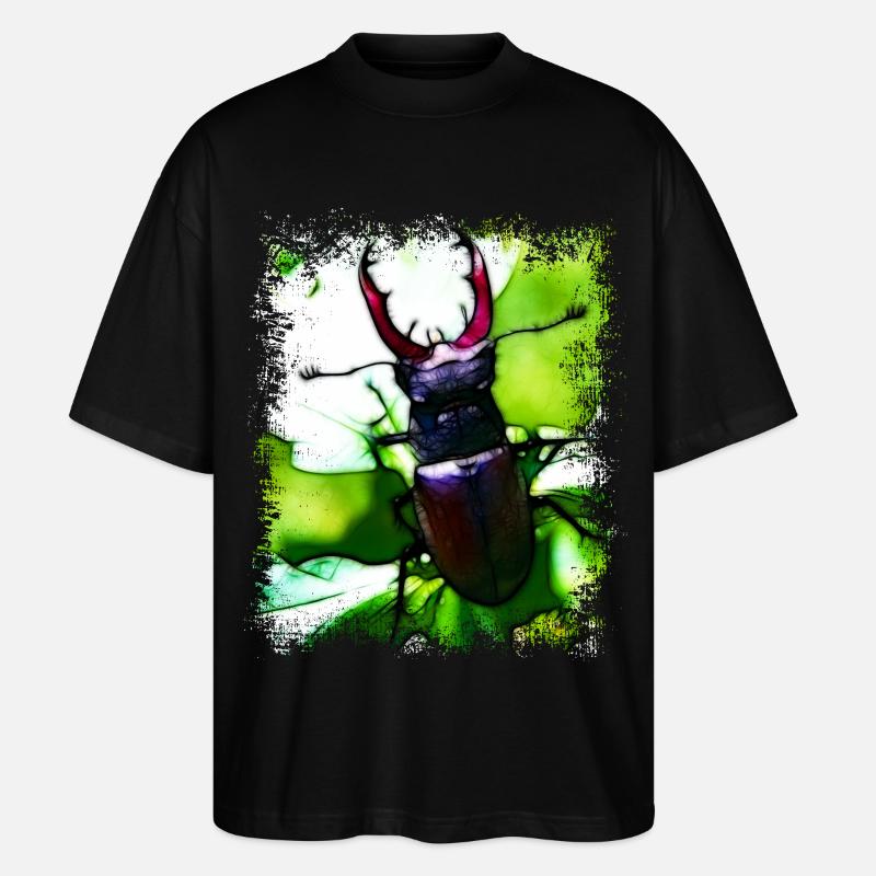 Hirschkäfer - Stanley/Stella Oversized Unisex Bio T-Shirt Blaster 2.0 - Schwarz