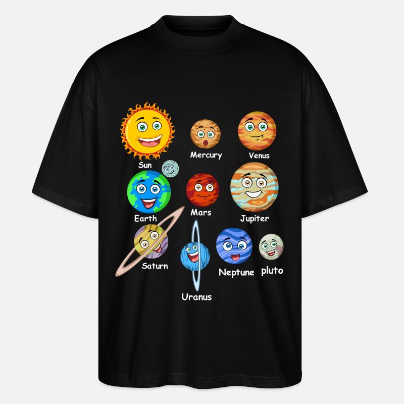 Planètes du système solaire - T-shirt bio Blaster 2.0 coupe oversize Stanley/Stella Unisexe - noir