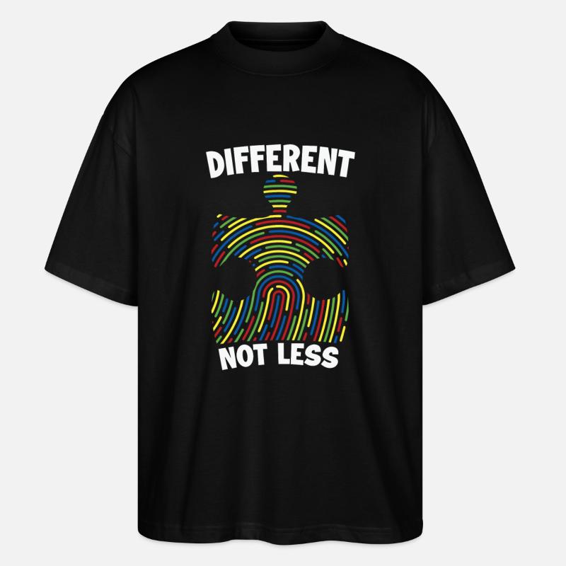 Diffirent nicht weniger Autismus Awarenss Dna - Stanley/Stella Oversized Unisex Bio T-Shirt Blaster 2.0 - Schwarz