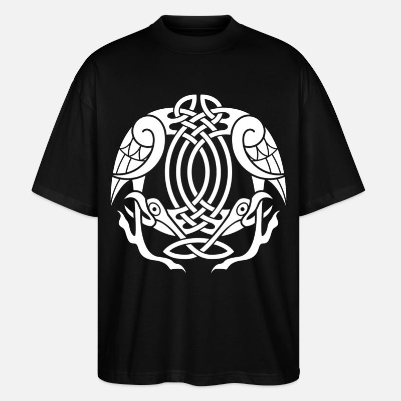 White Celtic eagle - Stanley/Stella Oversized Unisex Organic T-shirt Blaster 2.0 - black