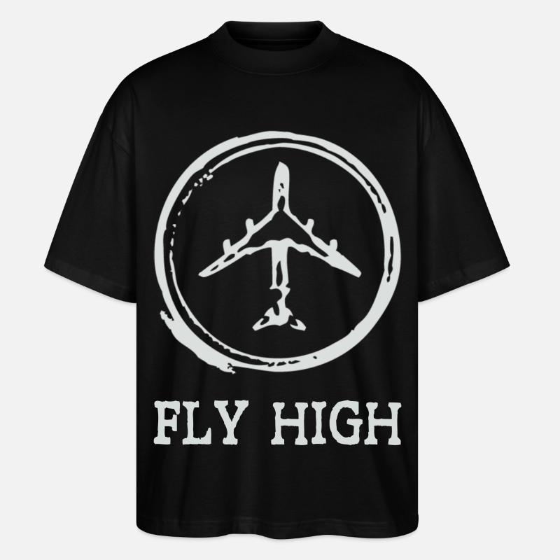 Airplane - Stanley/Stella Oversized Unisex Bio T-Shirt Blaster 2.0 - Schwarz