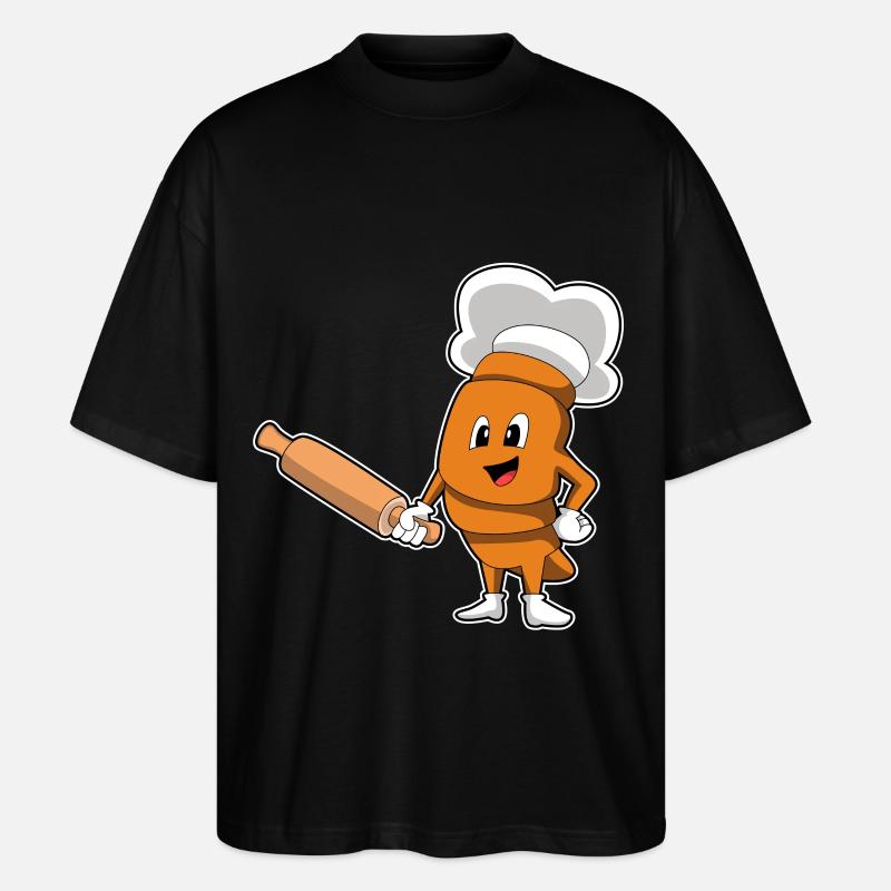 Brot Bäcker Nudelholz Backen - Stanley/Stella Oversized Unisex Bio T-Shirt Blaster 2.0 - Schwarz