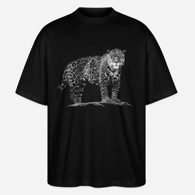 Leopard - Stanley/Stella Oversized Unisex Bio T-Shirt Blaster 2.0 - Schwarz