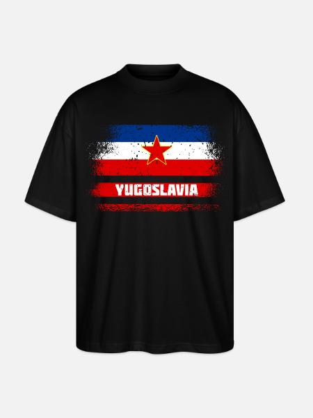 Yugoslavia vintage flags - Stanley/Stella Oversized Unisex Organic T-shirt Blaster 2.0 - black