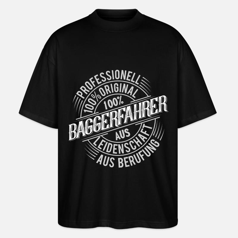 Baggerfahrer - Stanley/Stella Oversized Unisex Bio T-Shirt Blaster 2.0 - Schwarz