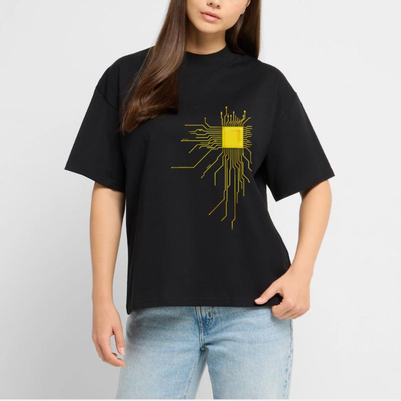 platine Core cpu Computer Nerd Programmeur admin T-shirt bio Blaster 2.0 coupe oversize Stanley/Stella Unisexe