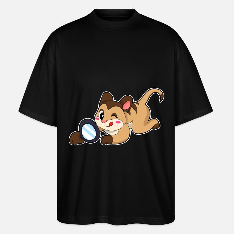 Erdmännchen mit Lupe - Stanley/Stella Oversized Unisex Bio T-Shirt Blaster 2.0 - Schwarz